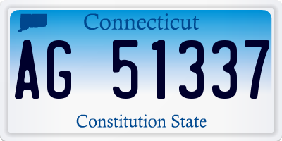CT license plate AG51337