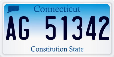 CT license plate AG51342