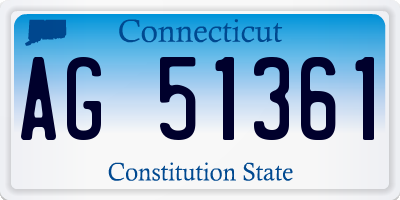 CT license plate AG51361