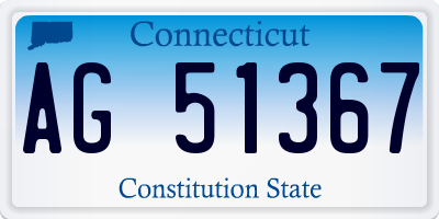 CT license plate AG51367