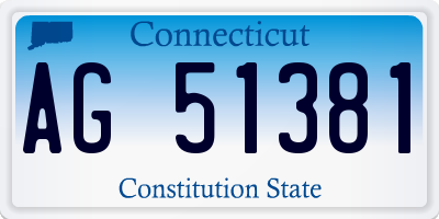 CT license plate AG51381