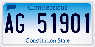 CT license plate AG51901