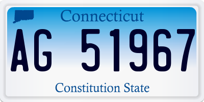 CT license plate AG51967