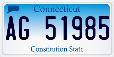 CT license plate AG51985