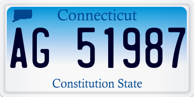 CT license plate AG51987