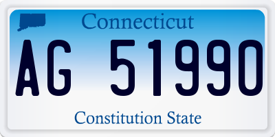 CT license plate AG51990