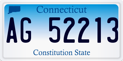 CT license plate AG52213