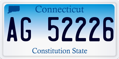 CT license plate AG52226