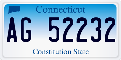 CT license plate AG52232