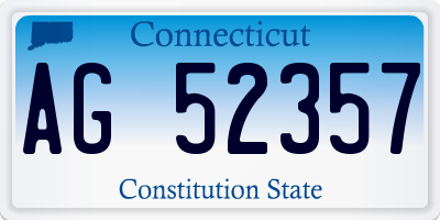 CT license plate AG52357