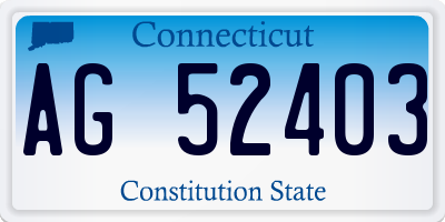 CT license plate AG52403