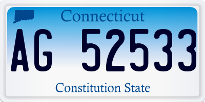CT license plate AG52533
