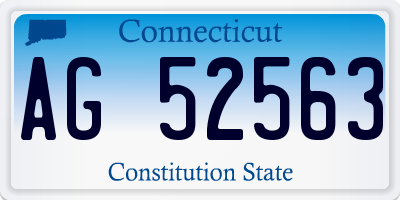 CT license plate AG52563
