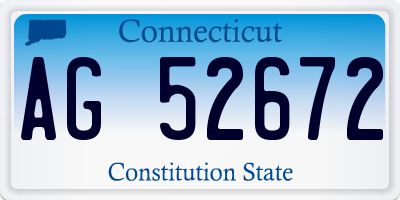 CT license plate AG52672