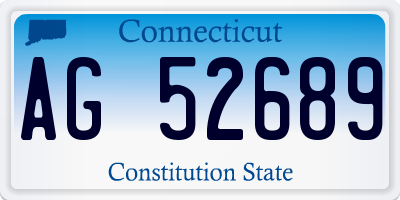 CT license plate AG52689