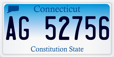 CT license plate AG52756