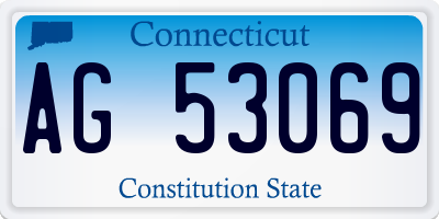 CT license plate AG53069