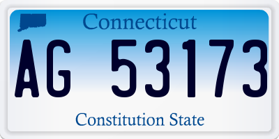 CT license plate AG53173