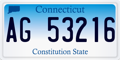 CT license plate AG53216