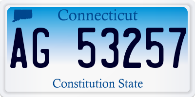 CT license plate AG53257