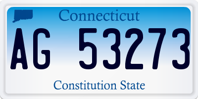 CT license plate AG53273