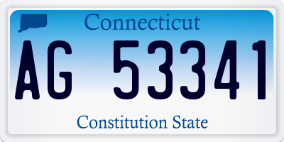 CT license plate AG53341
