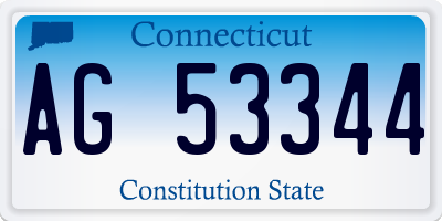 CT license plate AG53344