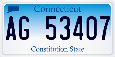 CT license plate AG53407