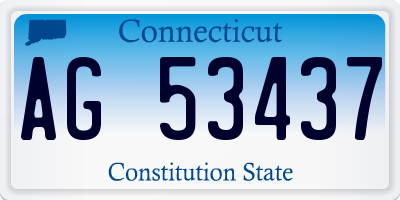 CT license plate AG53437