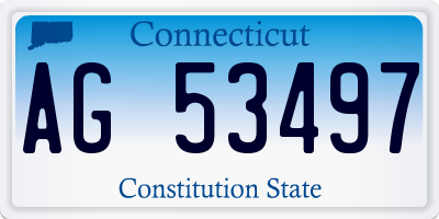 CT license plate AG53497
