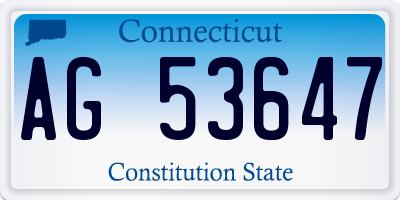 CT license plate AG53647