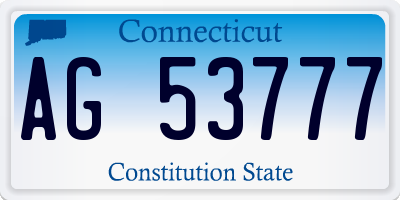 CT license plate AG53777