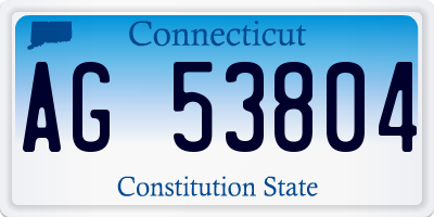 CT license plate AG53804