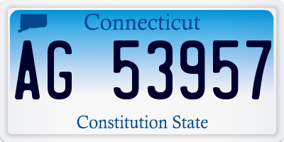 CT license plate AG53957