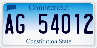 CT license plate AG54012