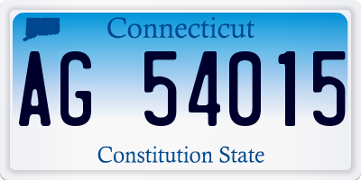CT license plate AG54015