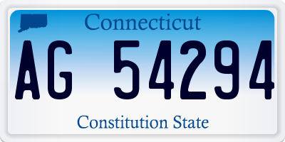 CT license plate AG54294