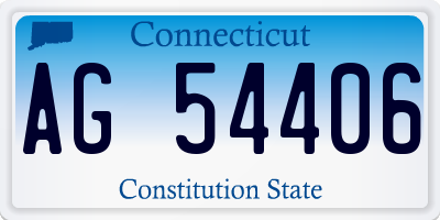 CT license plate AG54406