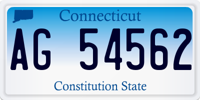 CT license plate AG54562