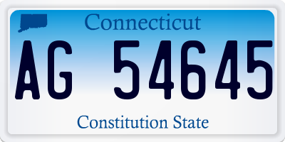 CT license plate AG54645