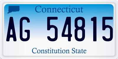 CT license plate AG54815