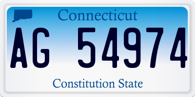 CT license plate AG54974