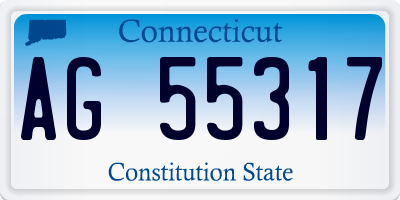 CT license plate AG55317