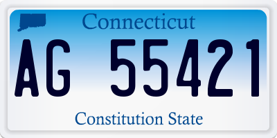 CT license plate AG55421