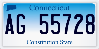 CT license plate AG55728