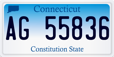 CT license plate AG55836