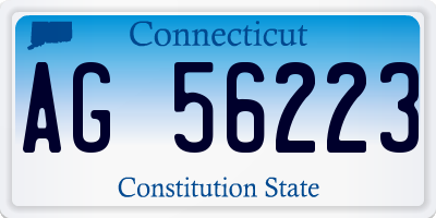 CT license plate AG56223