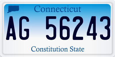 CT license plate AG56243