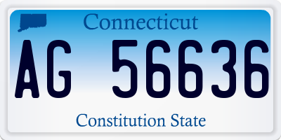 CT license plate AG56636