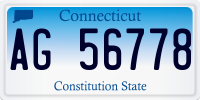 CT license plate AG56778